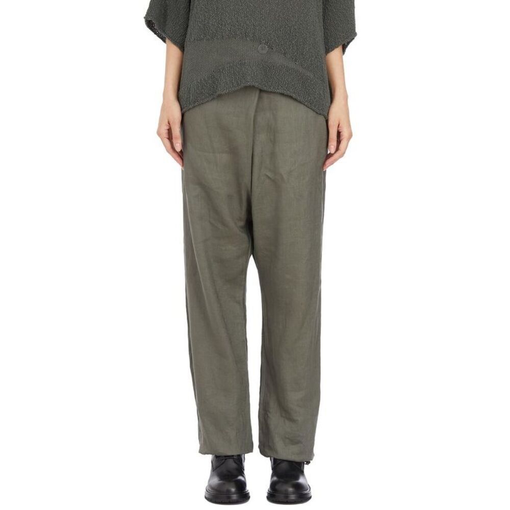 STUDIO B3 Linen Blend Wide Leg Pants Women GREEN